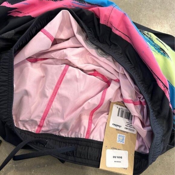 Chubbies Men's Black Swim Trunks with Blue and Pink Accents - Picture 7 of 9